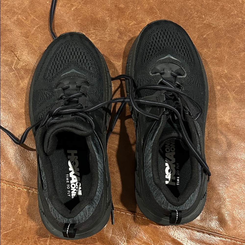 Hoka One One women’s All-Black Athletic Running Shoes